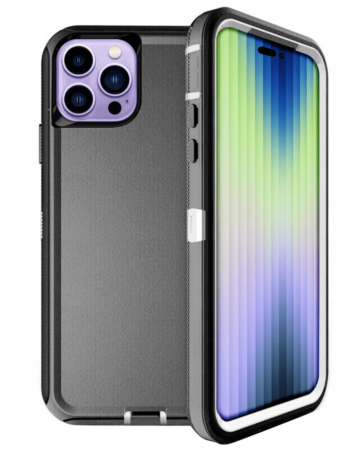 Heavy Duty Case for iPhone 14 Pro Max (BLACK & WHITE) (Only Ground Shipping)