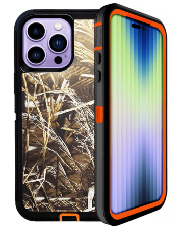 Heavy Duty Case for iPhone 14 Pro Max (CAMO ORANGE) (Only Ground Shipping)