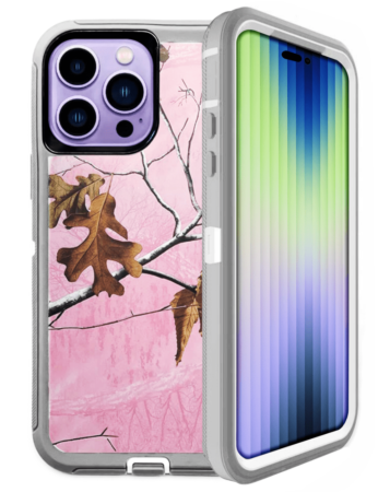 Heavy Duty Case for iPhone 14 Pro Max (CAMO PINK) (Only Ground Shipping)