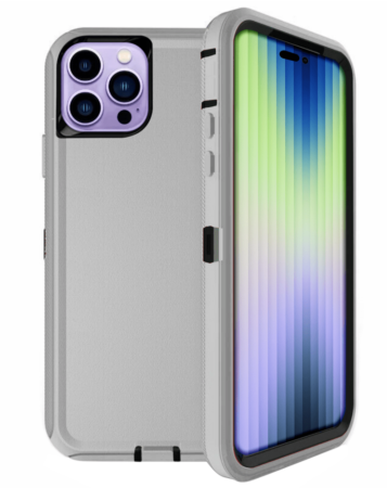Heavy Duty Case for iPhone 14 Pro Max (GRAY & BLACK) (Only Ground Shipping)