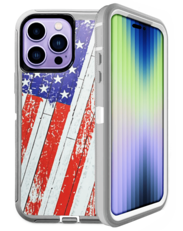 Heavy Duty Case for iPhone 14 Pro Max (US FLAG) (Only Ground Shipping)