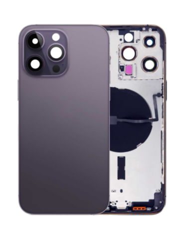 Back Housing Frame with Small Components Pre-Installed for iPhone 14 Pro Max (NO LOGO) (International) (DEEP PURPLE)