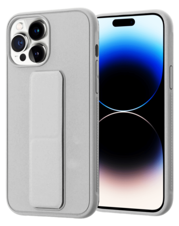 Hand Strap Vertical Magnetic Kickstand Case - GRAY for iPhone 14 Pro (Only Ground Shipping)