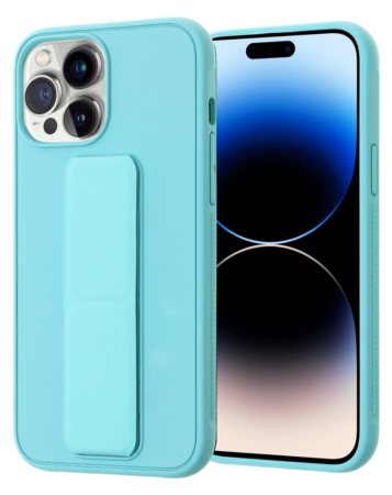 Hand Strap Vertical Magnetic Kickstand Case - TEAL for iPhone 14 Pro Max (Only Ground Shipping)