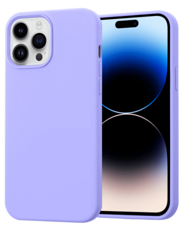 Soft Solid Silicone Case (Full Buttom Cover) - LILAC for iPhone 14 Pro Max (Only Ground Shipping)
