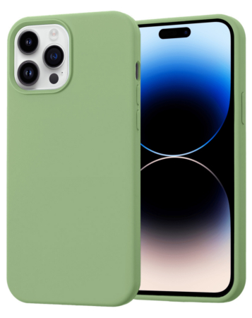 Soft Solid Silicone Case (Full Buttom Cover) - MINT for iPhone 14 Pro Max (Only Ground Shipping)