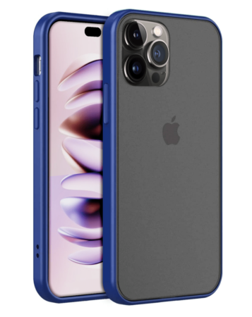 Hard PC Rear / Soft TPU Colorful Border Case - BLUE for iPhone 14 Pro (Only Ground Shipping)