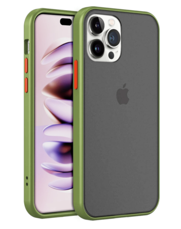 Hard PC Rear / Soft TPU Colorful Border Case - DARK GREEN for iPhone 14 Pro Max (Only Ground Shipping)