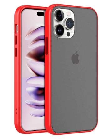 Hard PC Rear / Soft TPU Colorful Border Case - RED for iPhone 14 Pro (Only Ground Shipping)