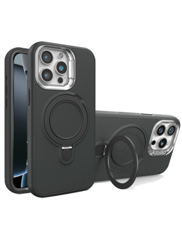 Support Heavy Duty Case with Wireless Charging Kickstand - BLACK for iPhone 14 Pro Max (Only Ground Shipping)