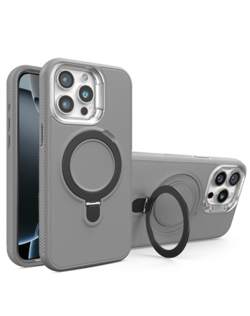 Support Heavy Duty Case with Wireless Charging Kickstand - GRAY for iPhone 14 Pro Max (Only Ground Shipping)