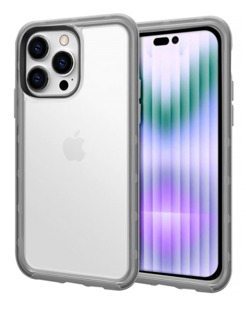 Acrylic Dual Layer Transparent Case - GRAY for iPhone 15 Pro (Only Ground Shipping)