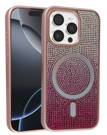 Wireless Charging Bling Diamond Crystal Case - ROSE GOLD for iPhone 14 Pro Max (Only Ground Shipping)