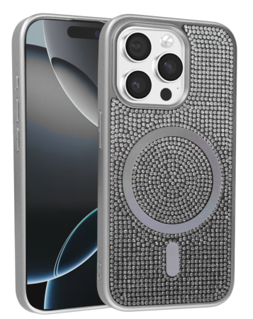 Wireless Charging Bling Diamond Crystal Case - SILVER for iPhone 14 Pro Max (Only Ground Shipping)