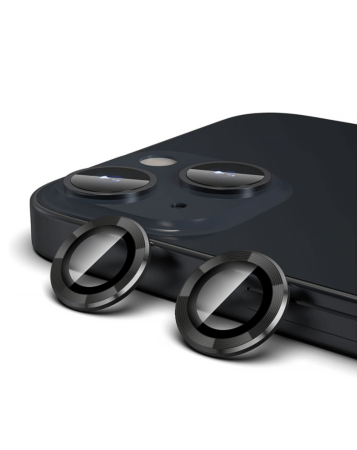 Buy the Metal Ring with HD Tempered Glass for iPhone 15 and 15 Plus in Black.