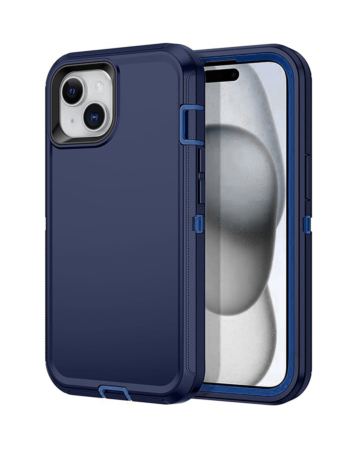 Heavy Duty Case for iPhone 15 (NAVY BLUE) (Only Ground Shipping)