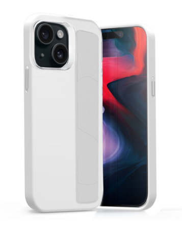 Wrist Strap Silicon Soft Case - WHITE for iPhone 15 (Only Ground Shipping)