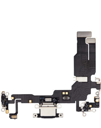 Purchase the charging port flex cable for iPhone 15 in black, aftermarket version.