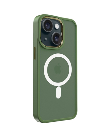 iPhone 14 Plus / 15 Plus New Magnetic Wireless Charging Case - DARK GREEN (Only Ground Shipping)