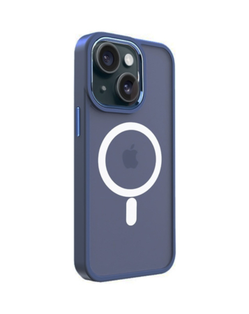 iPhone 14 Plus / 15 Plus New Magnetic Wireless Charging Case - NAVY BLUE (Only Ground Shipping)