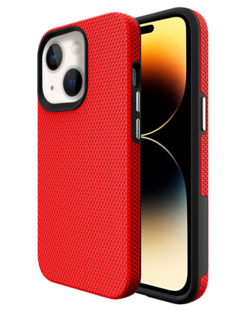 iPhone 14 Plus / 15 Plus Shock Absorption Protective Dual Layer Case - RED (Only Ground Shipping)