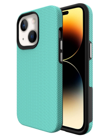 Shock Absorption Protective Dual Layer Case - TEAL for iPhone 15 (Only Ground Shipping)
