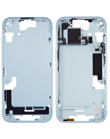 Stock up on the Middle Frame with Small Parts for iPhone 15 in blue, US version.
