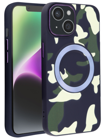 Camouflage Design Wireless Charging Case - BLACK for iPhone 15 (Only Ground Shipping)