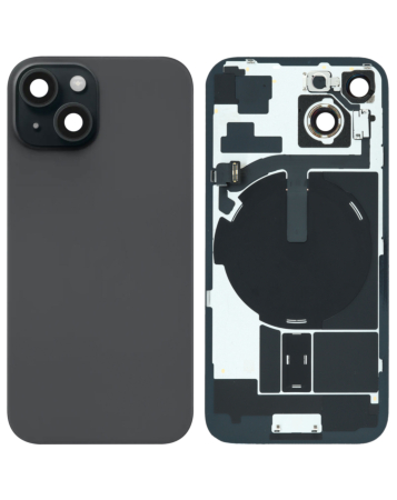 Buy the Back Glass with Frame and MagSafe Magnet for iPhone 15 in black, service pack version.