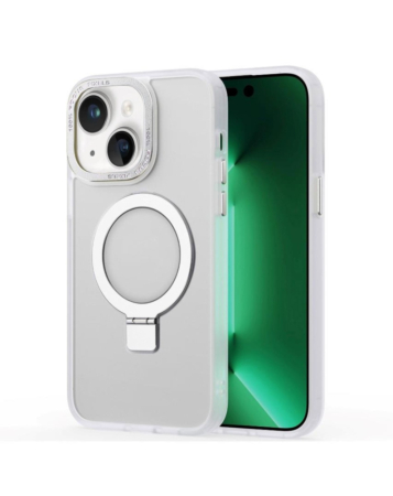 Carbon Wireless Charging Case with Ring Stand - CLEAR for iPhone 15 (Only Ground Shipping)