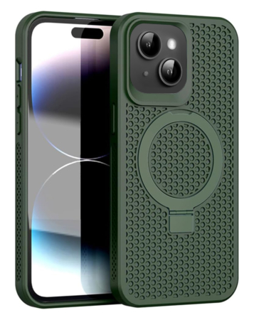 Heat Dissipation Case with Kickstand - GREEN for iPhone 15 Pro (Only Ground Shipping)