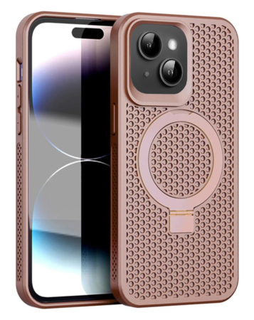 Heat Dissipation Case with Kickstand - ROSE PINK for iPhone 15 Pro (Only Ground Shipping)