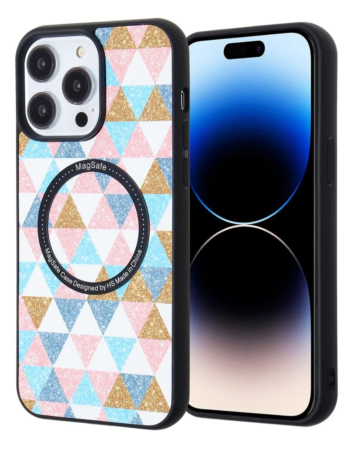 Printing Design Wireless Charging Case - PINK for iPhone 15 Pro (Only Ground Shipping)
