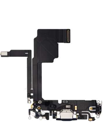 Purchase the Charging Port Flex Cable for iPhone 15 Pro in Black Titanium, Aftermarket.