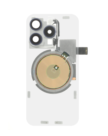 Clear Back Glass with Wireless NFC and MagSafe Magnet for iPhone 15 Pro (NO LOGO) (BLUE TITANIUM)