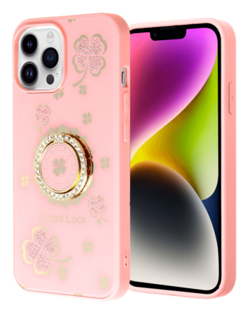 Luxury Diamond Shiny Cases with Ring - PINK for iPhone 15 Pro (Only Ground Shipping)