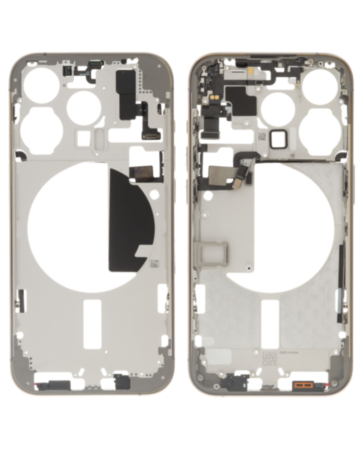 Middle Frame with Parts for iPhone 15 Pro (NATURAL) (International Version) (OEM Pull A Grade)