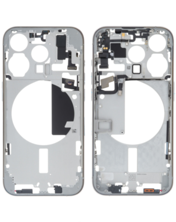 Middle Frame with Parts for iPhone 15 Pro (WHITE) (International Version) (OEM Pull A Grade)