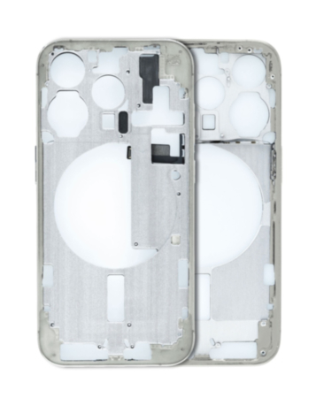 Middle Frame with Small Parts for iPhone 15 Pro (NATURAL TITANIUM) (US Version) (OEM Pull B Grade)