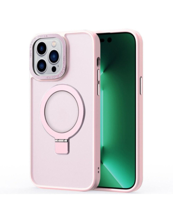 Carbon Wireless Charging Case with Ring Stand - PINK for iPhone 15 Pro (Only Ground Shipping)