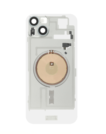 Clear Back Glass with Wireless NFC and MagSafe Magnet for iPhone 15 Plus (NO LOGO) (BLUE)
