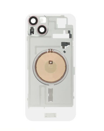 Clear Back Glass with Wireless NFC and MagSafe Magnet for iPhone 15 Plus (NO LOGO) (PINK)