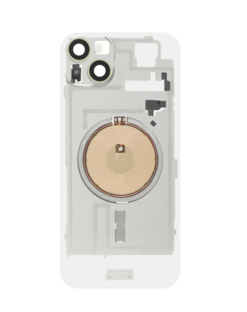 Clear Back Glass with Wireless NFC and MagSafe Magnet for iPhone 15 Plus (NO LOGO) (YELLOW)