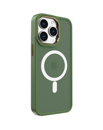 New Magnetic Wireless Charging Case - DARK GREEN for iPhone 15 Pro (Only Ground Shipping)