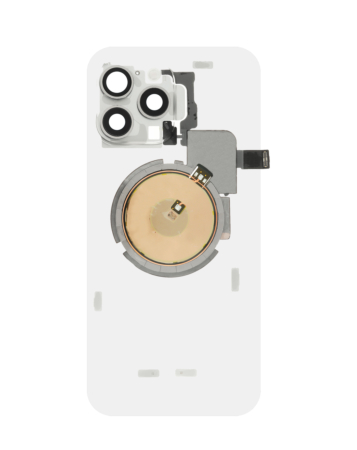 Clear Back Glass with Wireless NFC and MagSafe Magnet for iPhone 15 Pro Max (NO LOGO) (WHITE TITANIUM)