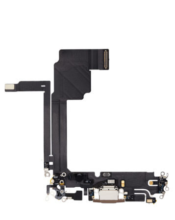 Shop the Charging Port Flex Cable for iPhone 15 Pro Max in natural titanium, aftermarket version.