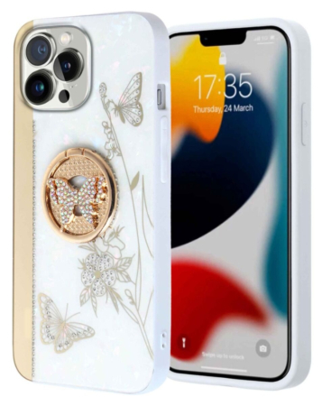 Luxury Diamond Shiny Cases with Ring - Style 35 for iPhone 15 Pro Max (Only Ground Shipping)