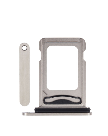 Shop the Dual Sim Card Tray for iPhone 15 Pro and 15 Pro Max in White Titanium.