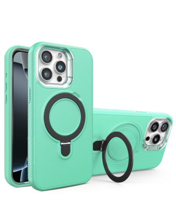Support Heavy Duty Case with Wireless Charging Kickstand - SKY BLUE for iPhone 15 Pro Max (Only Ground Shipping)