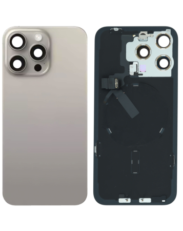 Back Glass with Frame and MagSafe Magnet for iPhone 15 Pro Max (NATURAL TITANIUM) (Service Pack)